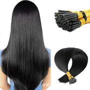 EASYCROWN 22 inch 300 Strands I Tip Hair Extensions Keratin Beads Remy Human Hair Extensions 0.5 Gram Per Strand 50 Gram Per Package I Tip Straight Hair Extensions Cold Fusion