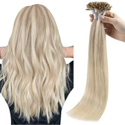 Fshine Pre Bonded U Tip Hair Extensions de cheveux 22 pouces Hot Fusion Remy Hair Extensions Balayage Color 18 Fading To 22 And 60 Keratin Tip Hair Extensions 1g par mèche 50g par 